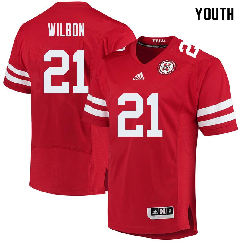 Youth #21 Mikale Wilbon Nebraska Cornhuskers College Football Jerseys Sale-Red - Click Image to Close